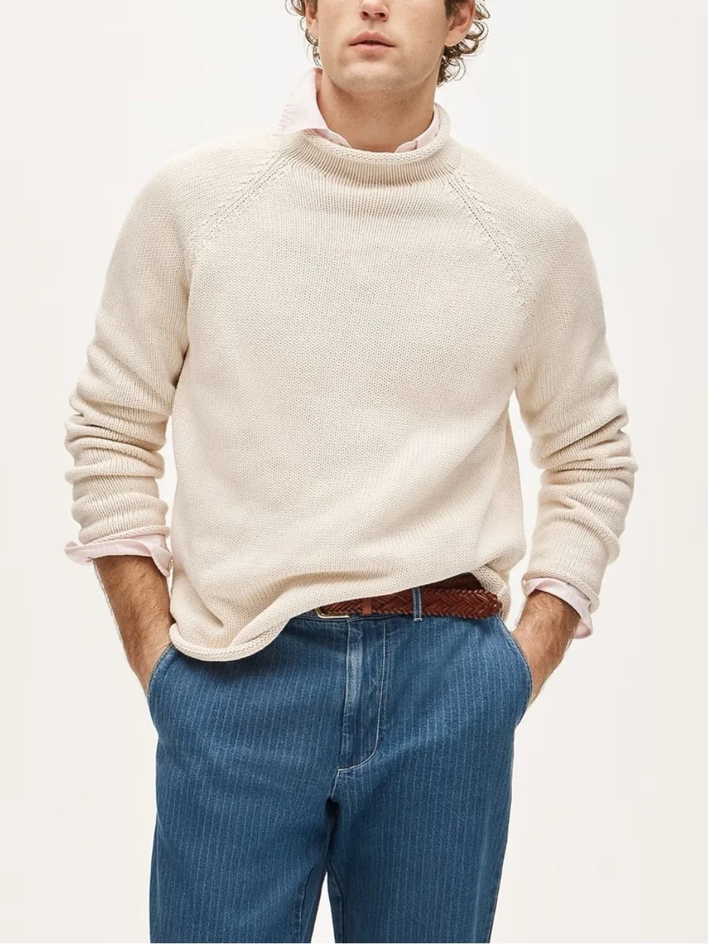 NWT J. Crew 1988 Rollneck Sweater Cotton Cream Mountain White Sz S